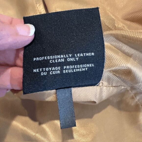 Cole Haan Grandseries Wool Blend Topper Coat Camel Tan Sweater Bib Size Small - Picture 12 of 17